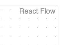 The React Flow canvas, with a small text in the corner that says 'react flow'